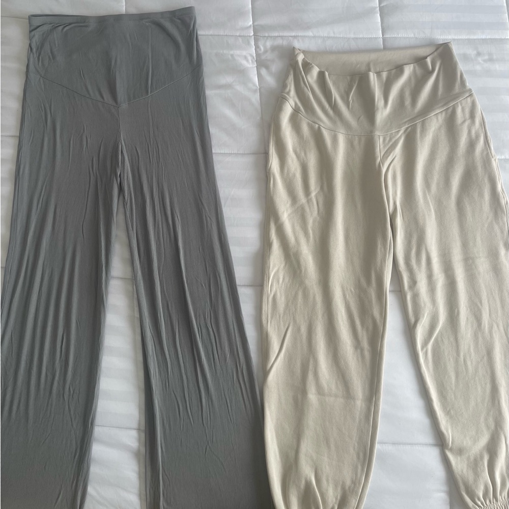 Maternity H&M Wide Pants and Old Navy Beige Joggers Loungewear